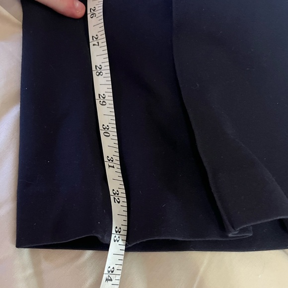 SPANX Navy Shaping Ponte Pull On Pants High Rise Slim Leg Work Travel EUC Size L - Picture 10 of 13